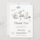 Schattige Baby shower van de noordpoolwolf Bedankkaart (Voorkant)