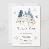 Schattige Baby shower van de noordpoolwolf Bedankkaart (Voorkant)