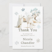Schattige Baby shower van de noordpoolwolf Bedankkaart (Voorkant)