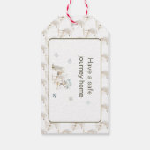 Schattige Baby shower van de noordpoolwolf Cadeaulabel (Achterkant)