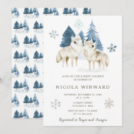 Schattige Baby shower van de noordpoolwolf Kaart