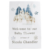 Schattige Baby shower van de noordpoolwolf Medium Cadeauzakje (Achterkant)