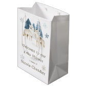 Schattige Baby shower van de noordpoolwolf Medium Cadeauzakje (Achterkant Gekanteld)