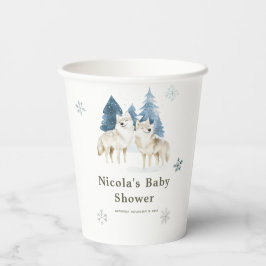 Schattige Baby shower van de noordpoolwolf Papieren Bekers