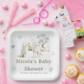 Schattige Baby shower van de noordpoolwolf Papieren Bordje (Feest)