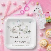 Schattige Baby shower van de noordpoolwolf Papieren Bordje (Feest)