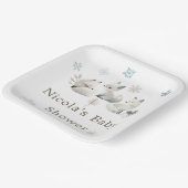 Schattige Baby shower van de noordpoolwolf Papieren Bordje (Gebogen)