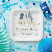 Schattige Baby shower van de noordpoolwolf Papieren Bordje (Feest)