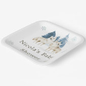 Schattige Baby shower van de noordpoolwolf Papieren Bordje (Gebogen)