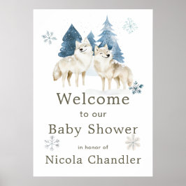 Schattige Baby shower van de noordpoolwolf Poster
