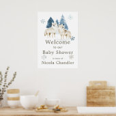 Schattige Baby shower van de noordpoolwolf Poster (Keuken)
