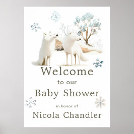 Schattige Baby shower van de noordpoolwolf Poster