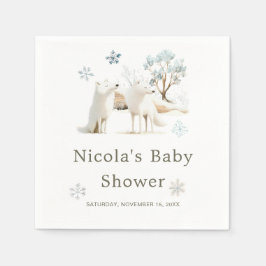 Schattige Baby shower van de noordpoolwolf Servet