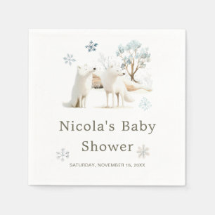 Schattige Baby shower van de noordpoolwolf Servet