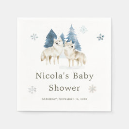 Schattige Baby shower van de noordpoolwolf Servet