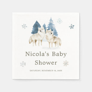 Schattige Baby shower van de noordpoolwolf Servet