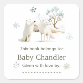 Schattige Baby shower van de noordpoolwolf Vierkante Sticker