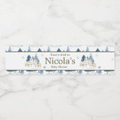 Schattige Baby shower van de noordpoolwolf Waterfles Etiket (Enkel label)