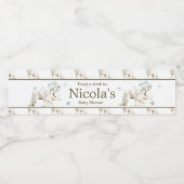 Schattige Baby shower van de noordpoolwolf Waterfles Etiket (Enkel label)