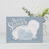 Schattige Baby shower van schapen en lammeren | bl Kaart (Staand voorkant)