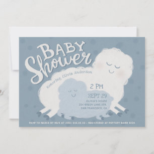 Schattige Baby shower van schapen en lammeren   bl Kaart