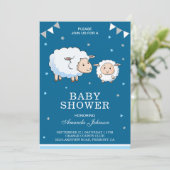 Schattige Baby shower van schapenlammeren Kaart (Staand voorkant)