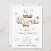 Schattige Baby shower voor de Koe van het winterpo Kaart (Voorkant)