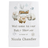 Schattige Baby shower voor de Koe van het winterpo Medium Cadeauzakje (Achterkant)