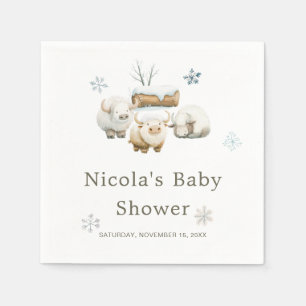 Schattige Baby shower voor de Koe van het winterpo Servet