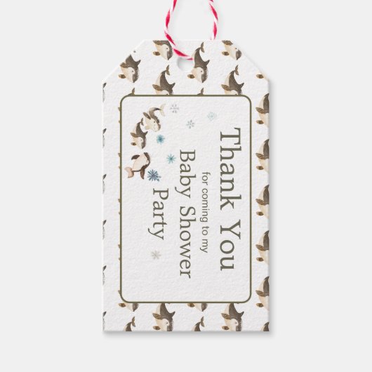 Schattige Baby shower voor de noordpoolvinvis Cadeaulabel (Voorkant)