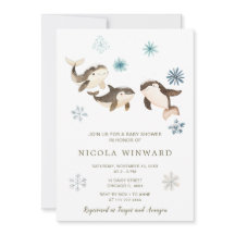 Schattige Baby shower voor de noordpoolvinvis