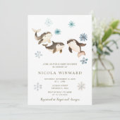 Schattige Baby shower voor de noordpoolvinvis Kaart (Staand voorkant)