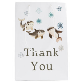 Schattige Baby shower voor de noordpoolvinvis Medium Cadeauzakje