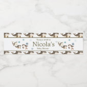 Schattige Baby shower voor de noordpoolvinvis Waterfles Etiket (Enkel label)