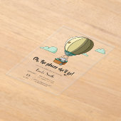 Schattige Baby shower voor heteluchtballon Acryl Uitnodigingen (Laagn)