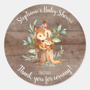 Schattige Baby shower voor moeder en Baby eekhoorn Ronde Sticker