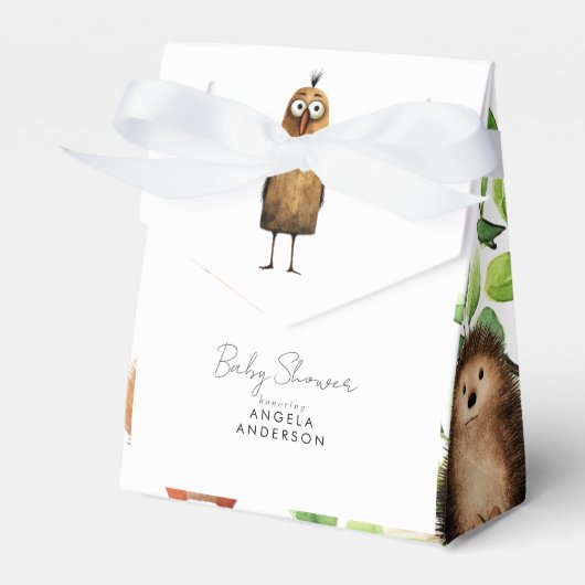 Schattige Baby shower Woodland Animals Bedankdoosjes (Voorkant Zijde)