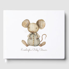Schattige Baby shower Woodland Mouse gevulde gaste Gastenboek