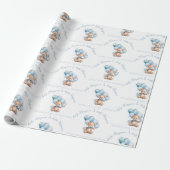 Schattige Baby showers inpakpapier voor baby boy (Uitgerold)