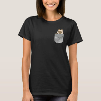 Schattige baby Siamese kat in zak T-shirt