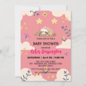 Schattige Baby sloth vlinder baby shower feest Kaart (Voorkant)