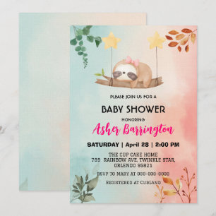 Schattige Baby sloth wild Summer baby shower feest Kaart