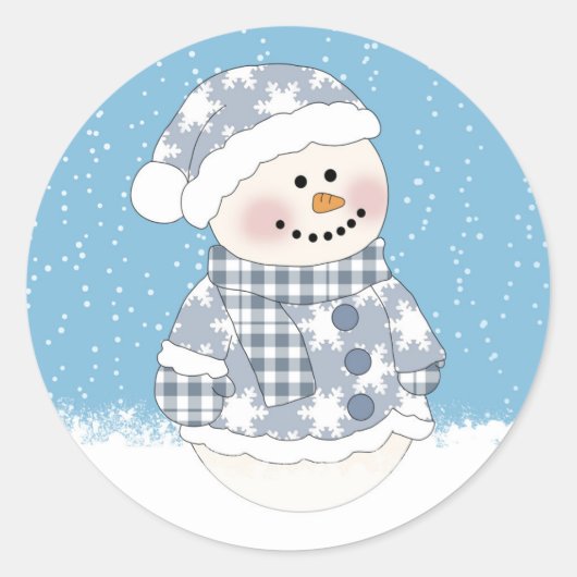Schattige baby Snowman-Kerst sticker (Voorkant)
