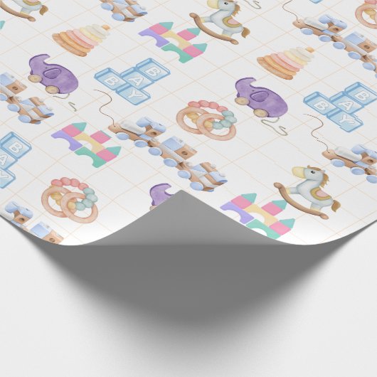 Schattige Baby speelgoed inpakpapier (Hoek)