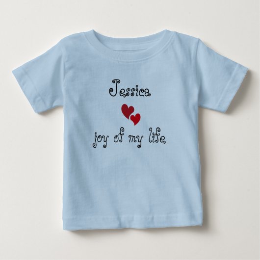 Schattige Baby T-Shirt -bewerkbare naam en tekst (Voorkant)