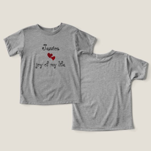 Schattige Baby T-Shirt -bewerkbare naam en tekst (Ontwerp Voorkant & Achterkant)