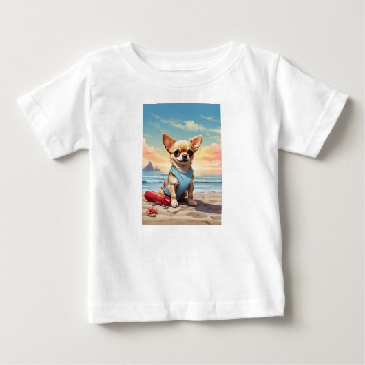 Schattige baby T-shirt in de vorm van je hondje vo (Voorkant)