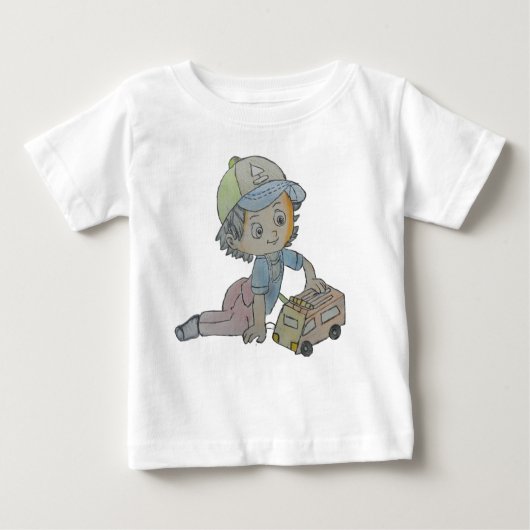 Schattige Baby T-shirts: Verken tekening gedrukt (Voorkant)