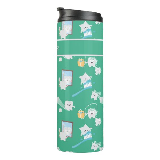 Schattige Baby Tanden Tandheelkundige Kantoor Tand Thermosbeker (Geroteerd rechts)