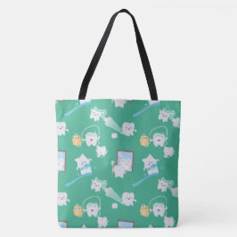 Schattige Baby Tanden Tandheelkundige Kantoor Tand Tote Bag